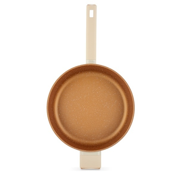 Patelnia głęboka na indukcję z pokrywką Starke Pro Starlet Beige 28 x 8 cm
