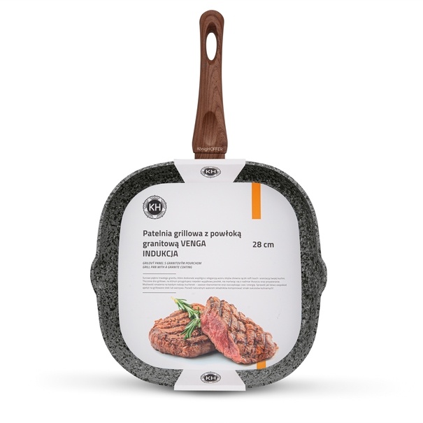 Patelnia grillowa granitowa Konighoffer Venga 28 cm