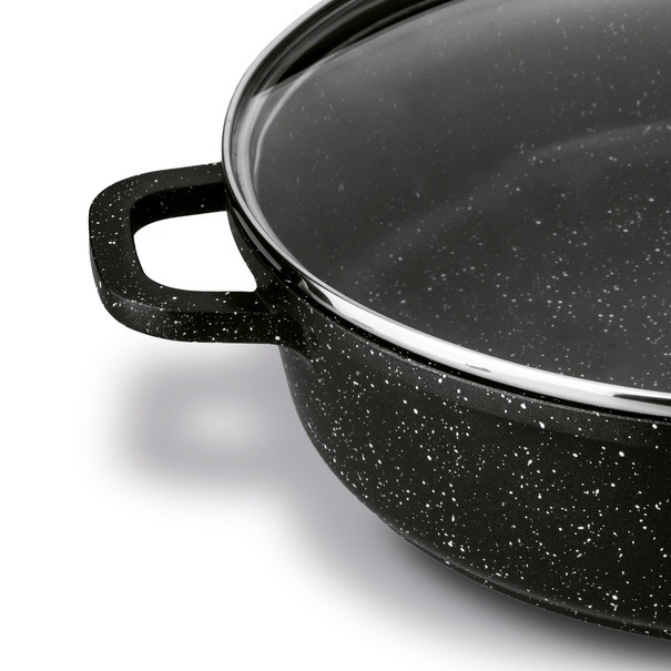 Patelnia na indukcję głęboka kr&oacute;tkie uchwyty Konighoffer Pollo Black 32 x 8 cm