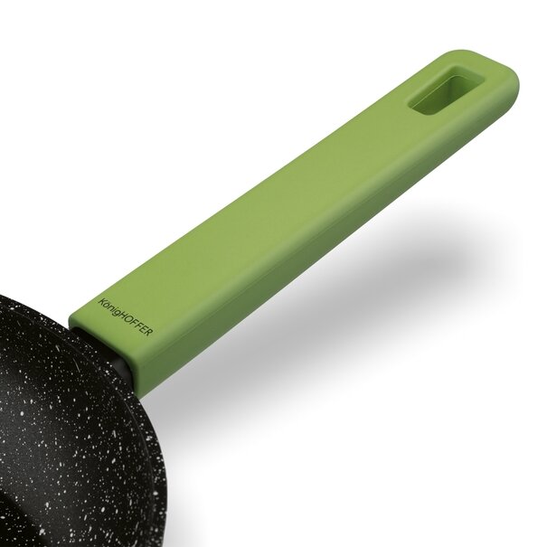 Zestaw 3 patelni na indukcję marmurowych Konighoffer Pedra Verde 20 cm 24 cm 28 cm i 5 miarek