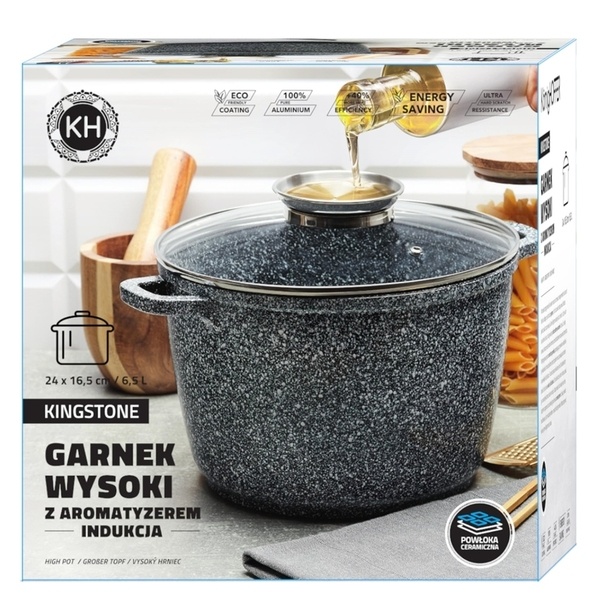 Garnek ceramiczny wysoki Konighoffer Kingstone 6,5 l okrągły z aromatyzerem