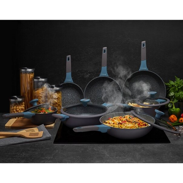 Garnek na indukcję marmurowy z pokrywką Starke Pro Luxury Grey 1,7 l