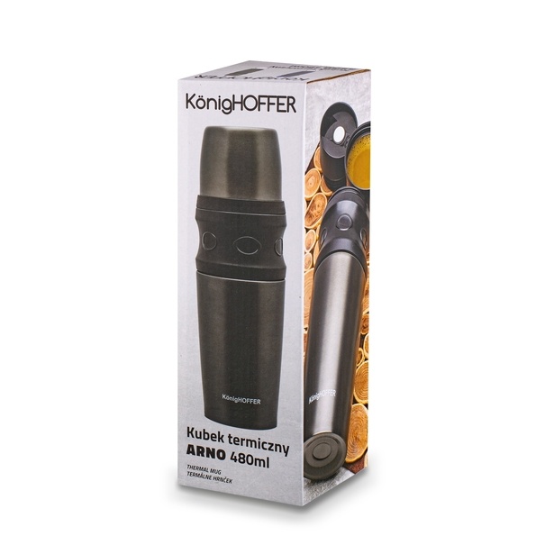 Kubek termiczny Konighoffer Arno 480 ml srebrny