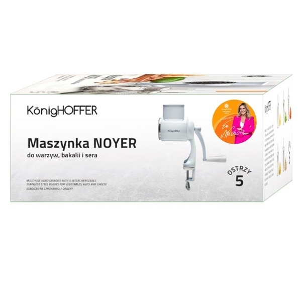 Maszynka krajalnica do warzyw sera i bakalii Konighoffer Noyer 5 ostrzy