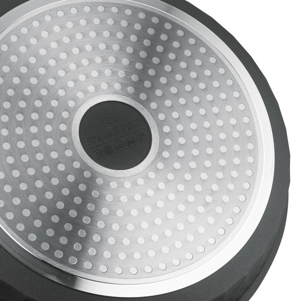 Patelnia głęboka na indukcję marmurowa z pokrywką Starke Pro Embossed 28 x 7,5 cm