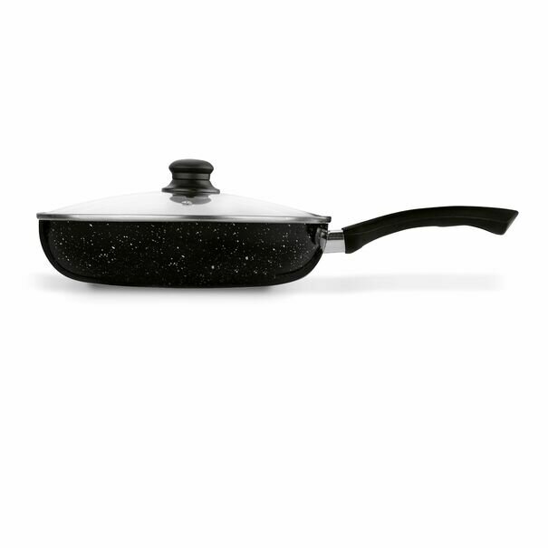 Patelnia marmurkowa non-stick z pokrywką głęboka Tadar Marmara 28 cm