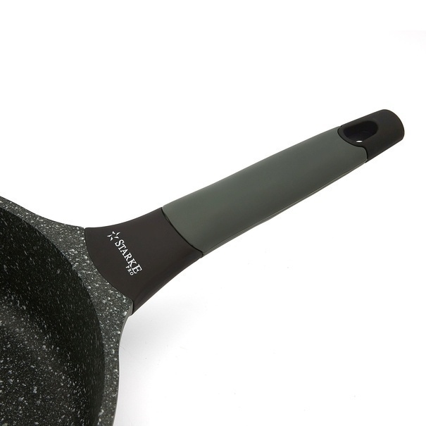 Patelnia na indukcję marmurowa z pokrywką Starke Pro Viridi 24 cm głęboka