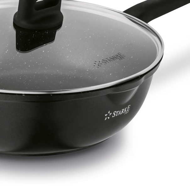 Patelnia WOK na indukcję z pokrywką Starke Pro Yasai 32 cm