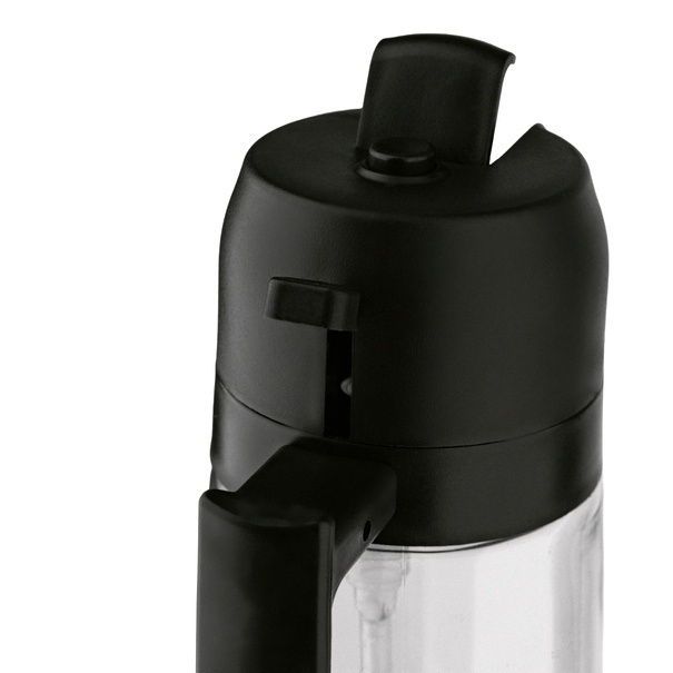 Szklana butelka na ocet i oliwę ze spryskiwaczem Tadar 450 ml czarna