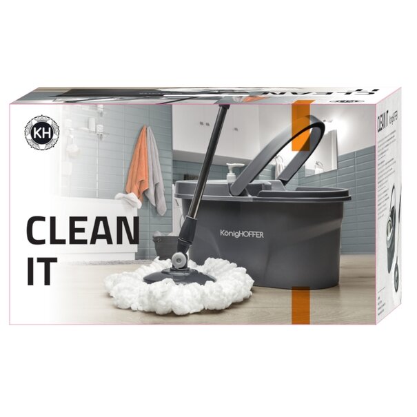 Wiadro plastikowe i mop obrotowy KonigHOFFER Clean It +zapas