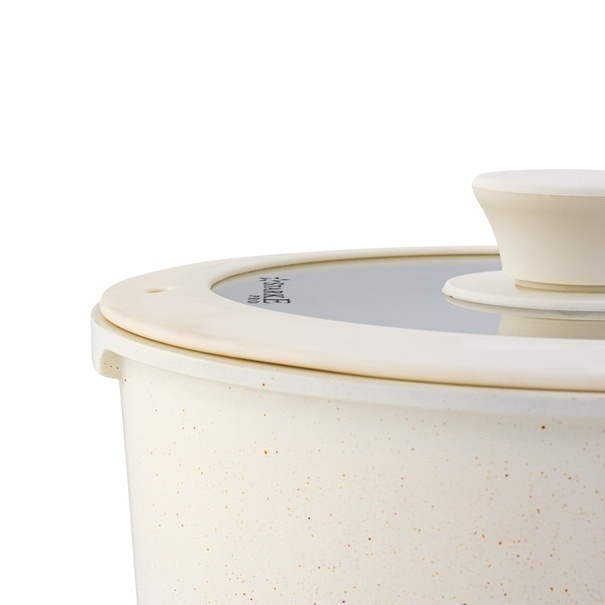Zestaw garnk&oacute;w Starke Pro Compacti Cream 9 element&oacute;w odpinany uchwyt