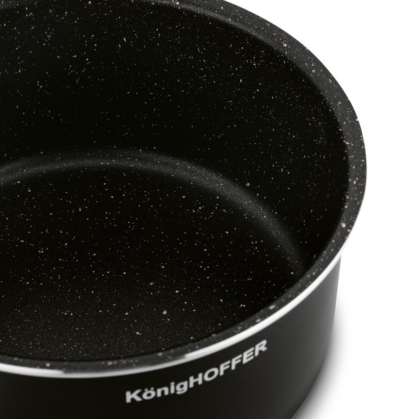 Zestaw garnk&oacute;w z odpinaną rączką Konighoffer Spinel Black 4 elementy bez indukcji