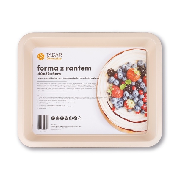 Forma do pieczenia z rantem i powłoką ceramiczną Tadar 40 x 32 cm