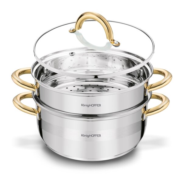Garnek do gotowania na parze Konighoffer Faro Gold 2,9 l 3 elementy