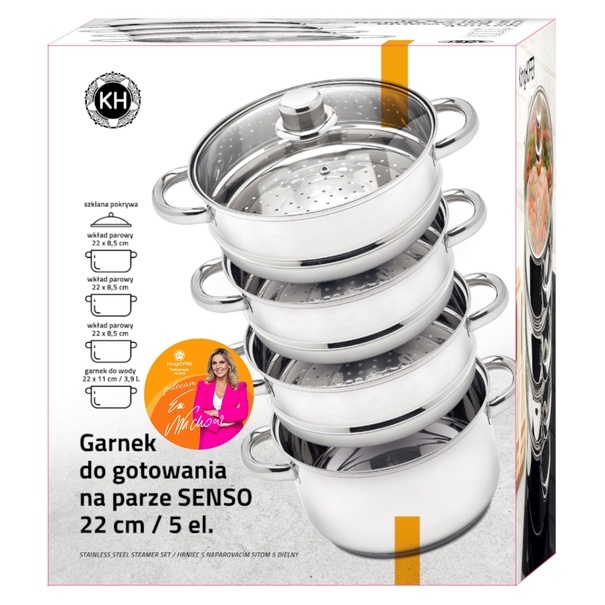 Garnek do gotowania na parze KonigHOFFER Senso 22 cm 5 element&oacute;w
