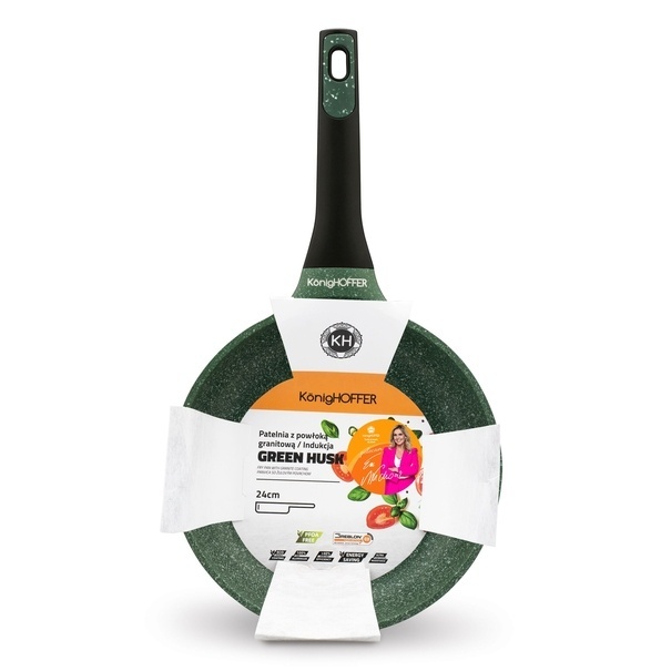 Patelnia granitowa na indukcję Konighoffer Green Husk 24 cm