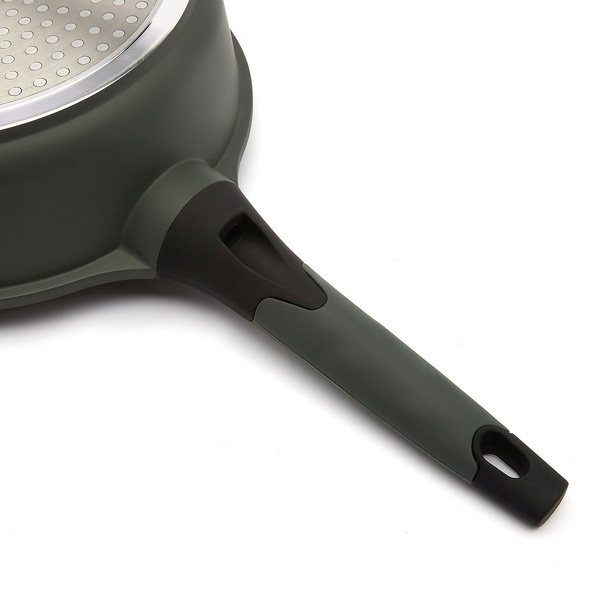 Patelnia na indukcję marmurowa z pokrywką Starke Pro Viridi 24 cm głęboka