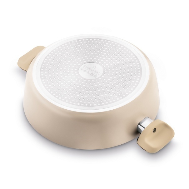 Patelnia na indukcję non stick kr&oacute;tkie uchwyty z pokrywką Starke Pro Light Coffee 28 cm