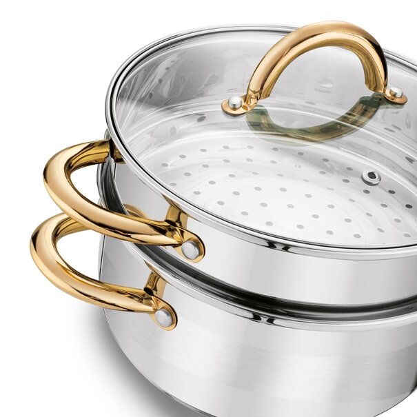 Garnek do gotowania na parze Konighoffer Faro Gold 2,9 l 3 elementy