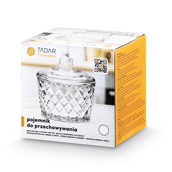 Pojemnik do przechowywania szklany z pokrywką Tadar Karo 250 ml