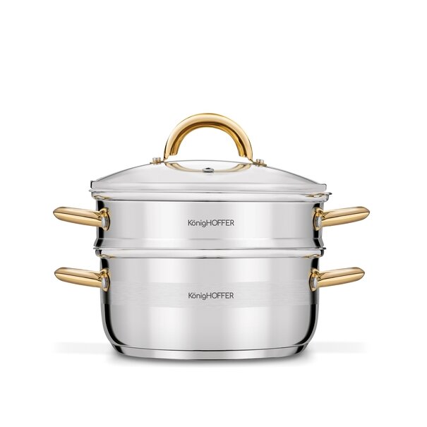 Garnek do gotowania na parze Konighoffer Faro Gold 2,9 l 3 elementy