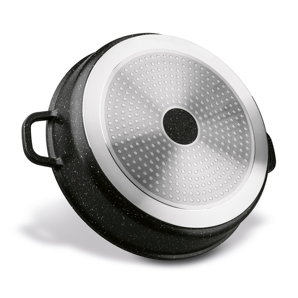 Patelnia na indukcję głęboka kr&oacute;tkie uchwyty Konighoffer Pollo Black 32 x 8 cm