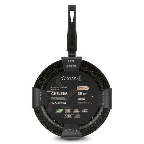 Patelnia non-stick Starke Pro Chelsea 28 cm i podkładka