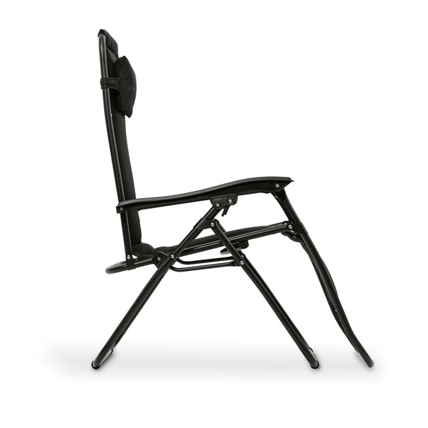 Leżak ogrodowy plażowy grawitacyjny Tadar Black 63 x 160 x 80 cm