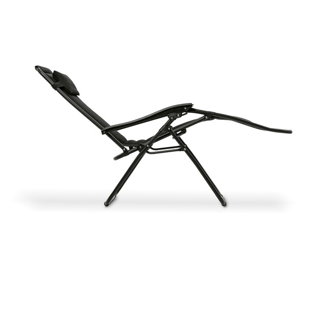 Leżak ogrodowy plażowy grawitacyjny Tadar Black 63 x 160 x 80 cm