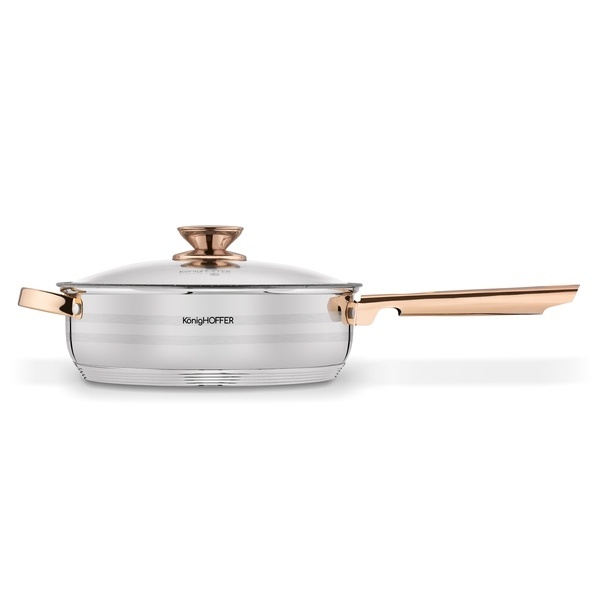 Zestaw garnk&oacute;w na indukcję Konighoffer Bari Rose Gold 12 element&oacute;w