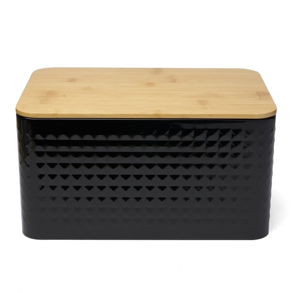 Chlebak metalowy Tadar Geometric II 35 x 23 x 18,5 cm czarny