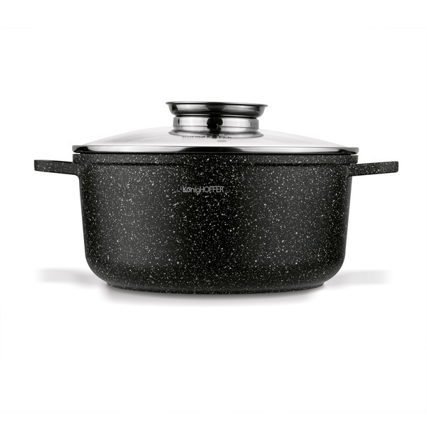 Garnek na indukcję z pokrywką Konighoffer Pollo Black 4,5 l