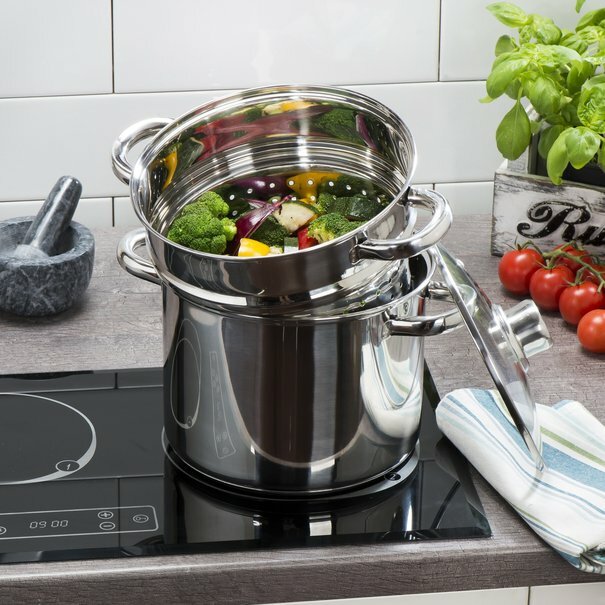 Garnek wielofunkcyjny z wkładem i pokrywką Konighoffer 4,7 l srebrny