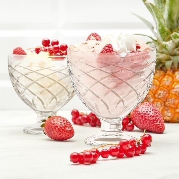 Komplet 6 szklanych puchark&oacute;w deserowych Tadar Helado 400 ml