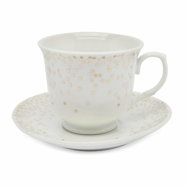 Komplet sześciu filiżanek do kawy ze spodkami Tadar Bella Feguro Punto D'oro 250 ml
