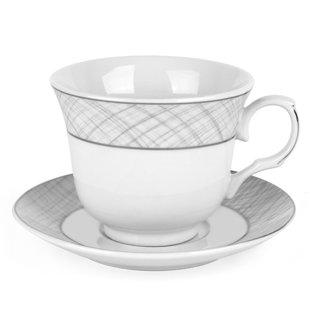Komplet sześciu filiżanek do kawy ze spodkami Tadar Bella Feguro Tratto 250 ml
