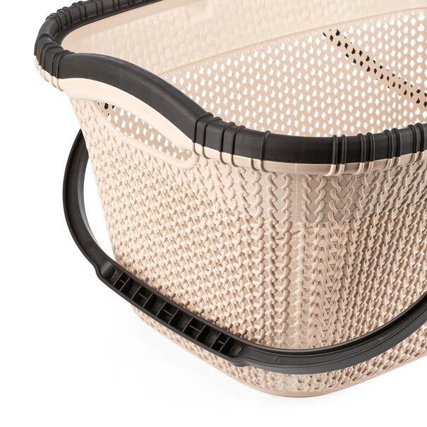 Kosz piknikowy Violet House Rattan 40 x 57 x 26 cm cappuccino