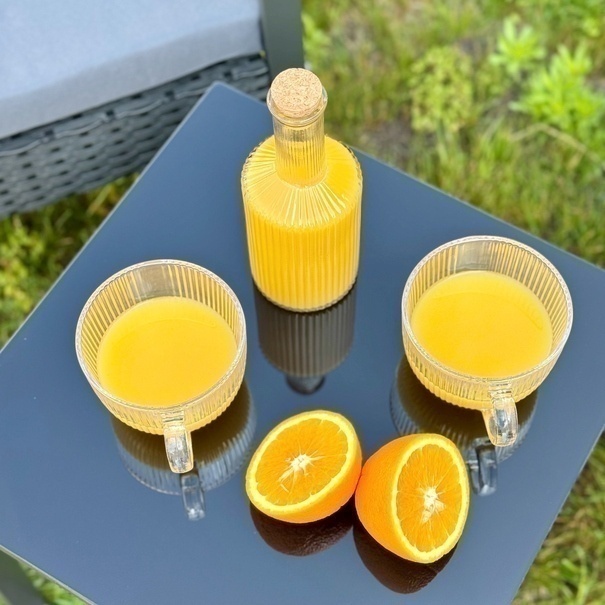 Kubki szklane Tadar Jumbo Paski 450 ml 6 sztuk