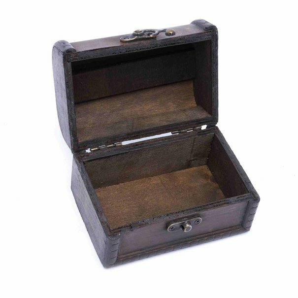 Kuferek drewniany Tadar 11,8 x 7,8 x 7,5 cm ciemny brąz