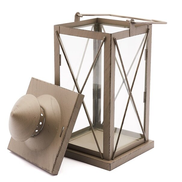 Lampion metalowy Tadar 14 x 14 x 30 cm antracyt