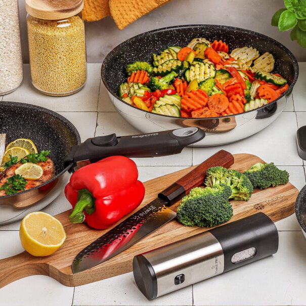 N&oacute;ż Santoku ręcznie robiony z twardej stali Starke Pro Toshiro 18 cm