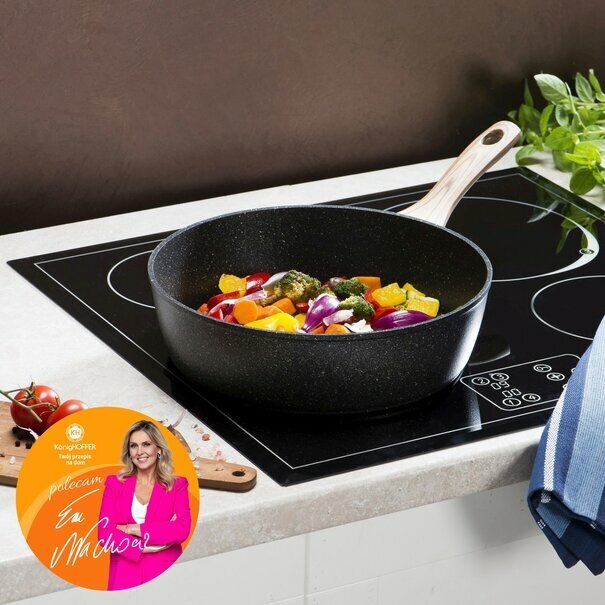 Patelnia granitowa głęboka KonigHOFFER Pescado z pokrywką 28 cm