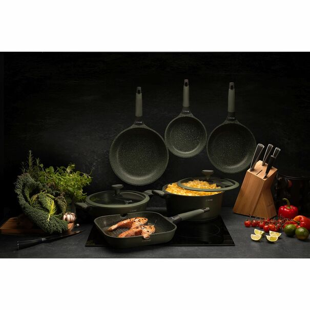 Patelnia grillowa marmurowa na indukcję Starke Pro Viridi 28 cm