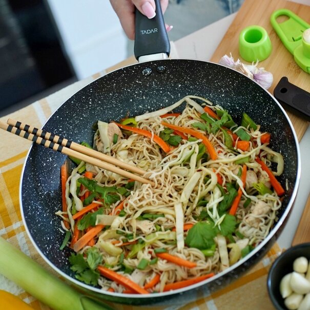 Patelnia WOK na indukcję Tadar Marmara Black 30 x 8,5 cm