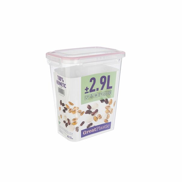 Pojemnik na żywność hermetyczny Great Plastic Alba 2,9 l mix kolor&oacute;w