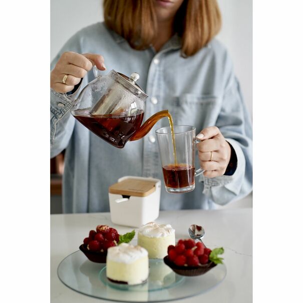 Szklanki do kawy Tadar Latte Macchiato 320 ml 12 sztuk i spieniacz do mleka