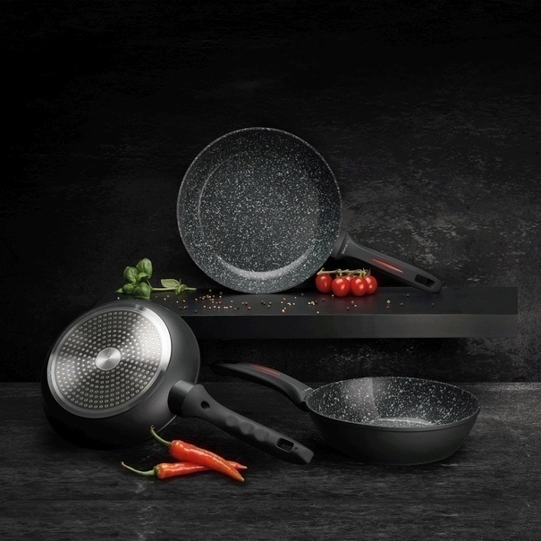 Zestaw 3 patelni ceramicznych głębokich Starke Pro Piccante 20 cm 24 cm 28 cm