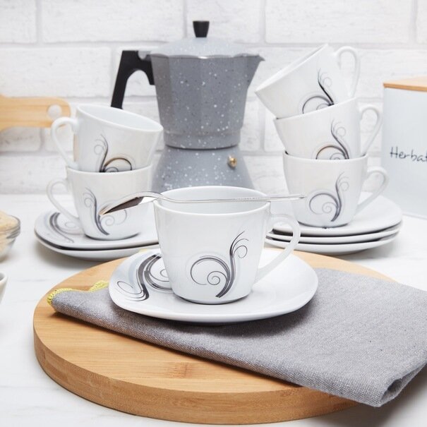 Zestaw filiżanek do kawy Tadar Dolce Vita 12 element&oacute;w porcelanowy