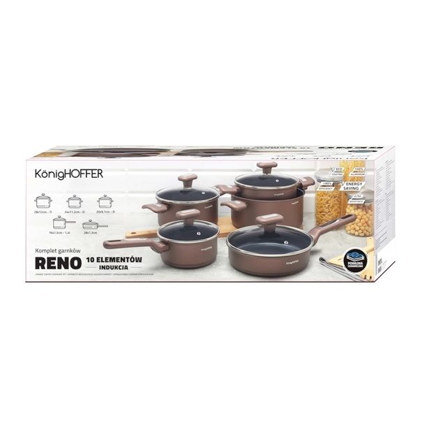 Zestaw garnk&oacute;w ceramicznych na indukcję Konighoffer Reno 10 element&oacute;w