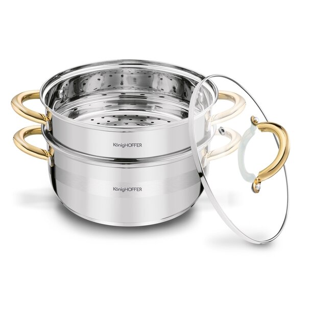 Garnek do gotowania na parze Konighoffer Faro Gold 2,9 l 3 elementy